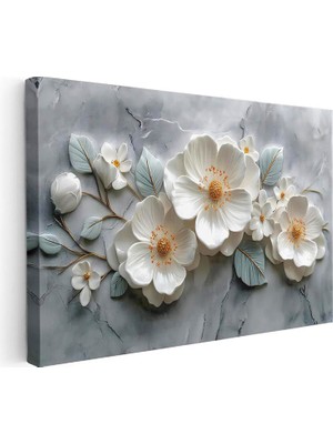 Tablofest Yatay Kanvas Tablo Papatya Görünümlü Çiçek Çiçek Tablosu Ev Ofis Duvar Dekoru