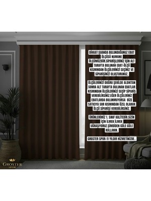 Groster Spor Kahverengi Blackout, Işık Güneş Geçirmez Karartma Perde Güneşlik, Fon Perde Pilesiz  [enxboy]