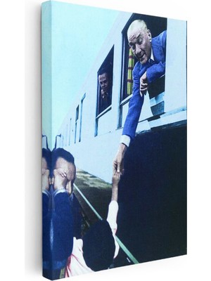 Tablofest Dikey Kanvas Tablo Atatürk Tren Gezisi Atatürk Tablosu Ev Ofis Duvar Dekoru
