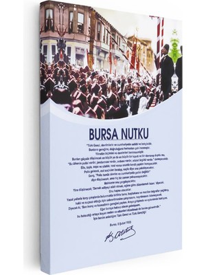 Tablofest Dikey Kanvas Tablo Atatürk Bursa Nutku Metinli Atatürk Tablosu Ev Ofis Duvar Dekoru