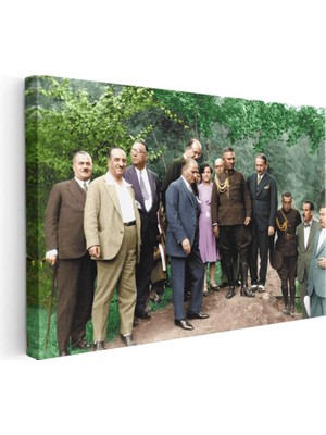 Tablofest Yatay Kanvas Tablo Atatürk Doğa Yürüyüşü Atatürk Tablosu Ev Ofis Duvar Dekoru