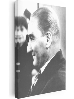 Tablofest Dikey Kanvas Tablo Atatürk Mutlu Profil Ifadesi Atatürk Tablosu Ev Ofis Duvar Dekoru