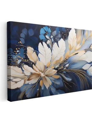 Tablofest Yatay Kanvas Tablo Katmanlı Çiçek Yapısı Çiçek Tablosu Ev Ofis Duvar Dekoru