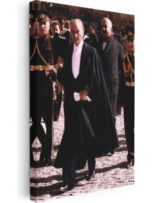Tablofest Dikey Kanvas Tablo Atatürk Pelerinli Kostüm Atatürk Tablosu Ev Ofis Duvar Dekoru