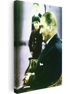 Tablofest Dikey Kanvas Tablo Atatürk Yan Profil Atatürk Tablosu Ev Ofis Duvar Dekoru