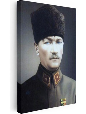 Tablofest Dikey Kanvas Tablo Atatürk Mareşal Kıyafeti Atatürk Tablosu Ev Ofis Duvar Dekoru