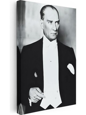 Tablofest Dikey Kanvas Tablo Atatürk Frak Giyim Atatürk Tablosu Ev Ofis Duvar Dekoru