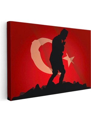 Tablofest Yatay Kanvas Tablo Atatürk Kocatepe Grafik Silüet Atatürk Tablosu Ev Ofis Duvar Dekoru