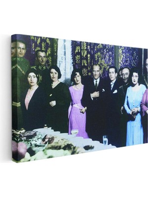 Tablofest Yatay Kanvas Tablo Atatürk Salon Daveti Atatürk Tablosu Ev Ofis Duvar Dekoru