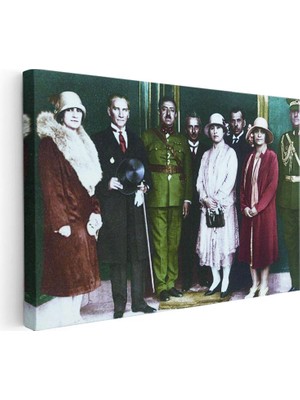 Tablofest Yatay Kanvas Tablo Atatürk Resmi Karşılama Atatürk Tablosu Ev Ofis Duvar Dekoru