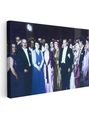 Tablofest Yatay Kanvas Tablo Atatürk Smokinli Davet Atatürk Tablosu Ev Ofis Duvar Dekoru