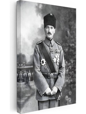 Tablofest Dikey Kanvas Tablo Atatürk Madalyalı Mareşal Atatürk Tablosu Ev Ofis Duvar Dekoru