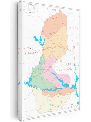 Tablofest Dikey Kanvas Tablo Batman Idari Bölünüş Planı Harita Tablosu Ev Ofis Duvar Dekoru