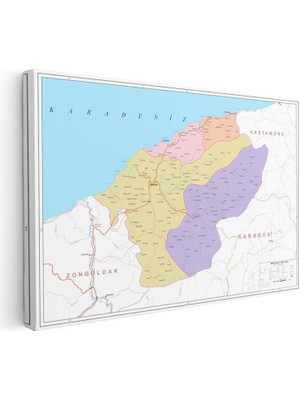 Tablofest Yatay Kanvas Tablo Bartın Idari Bölümler Harita Tablosu Ev Ofis Duvar Dekoru