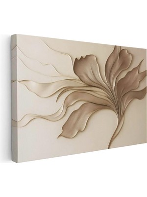 Tablofest Yatay Kanvas Tablo Soyut Akışkan Yaprak Desenleri Çiçek Tablosu Ev Ofis Duvar Dekoru
