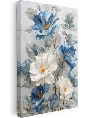 Tablofest Dikey Kanvas Tablo Dikey Formlu Çiçek Demeti Çiçek Tablosu Ev Ofis Duvar Dekoru