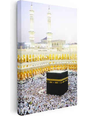 Tablofest Dikey Kanvas Tablo Kabe Mescidi Haram Tavaf Alanı Dini Islami Tablo Ev Ofis Duvar Dekoru