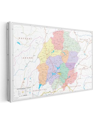 Tablofest Yatay Kanvas Tablo Kahramanmaraş Yerleşim Planı Harita Tablosu Ev Ofis Duvar Dekoru