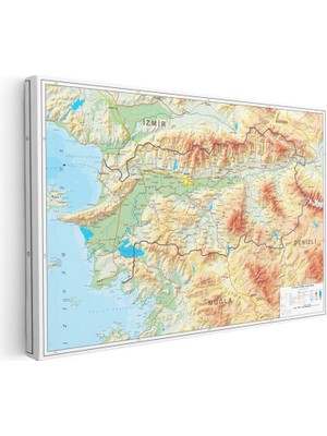 Tablofest Yatay Kanvas Tablo Aydın Doğal Oluşum Harita Tablosu Ev Ofis Duvar Dekoru