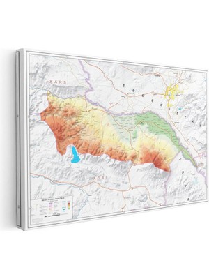 Tablofest Yatay Kanvas Tablo Iğdır Doğal Oluşum Harita Tablosu Ev Ofis Duvar Dekoru