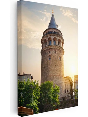 Tablofest Dikey Kanvas Tablo Beyoğlu Galata Kulesi Taş Mimarisi Şehir Mimari Tablo Ev Ofis Duvar Dekoru