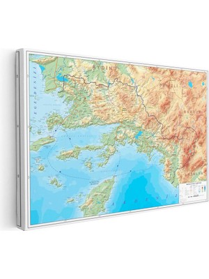 Tablofest Yatay Kanvas Tablo Muğla Doğal Oluşum Harita Tablosu Ev Ofis Duvar Dekoru