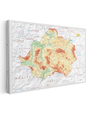 Tablofest Yatay Kanvas Tablo Kütahya Doğal Oluşum Harita Tablosu Ev Ofis Duvar Dekoru