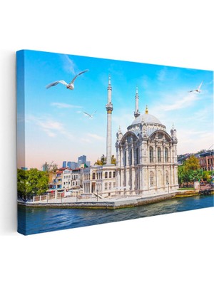 Tablofest Yatay Kanvas Tablo Ortaköy Camii Iskele Meydanı Şehir Mimari Tablo Ev Ofis Duvar Dekoru