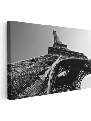 Tablofest Yatay Kanvas Tablo Eyfel Kulesi Çelik Mimari Detay Şehir Mimari Tablo Ev Ofis Duvar Dekoru