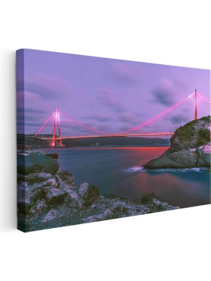 Tablofest Yatay Kanvas Tablo Istanbul Yavuz Sultan Selim Köprüsü Şehir Mimari Tablo Ev Ofis Duvar Dekoru