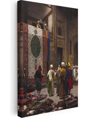 Tablofest Dikey Kanvas Tablo Halı Pazarı Tüccarları Osmanlı Tablosu Ev Ofis Duvar Dekoru