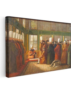 Tablofest Yatay Kanvas Tablo Osmanlı Cami Önü Meydan Sahnesi Osmanlı Tablosu Ev Ofis Duvar Dekoru