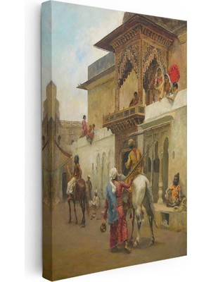 Tablofest Dikey Kanvas Tablo Sokak Geçidi ve Balkon Osmanlı Tablosu Ev Ofis Duvar Dekoru