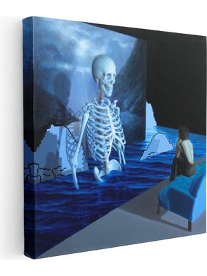 Tablofest Kare Kanvas Tablo Skull And Roses Minecraft Tablosu Ev Ofis Salon Duvar Dekoru