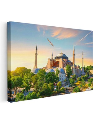 Tablofest Yatay Kanvas Tablo Ayasofya Camii Tarihi Yarımada Şehir Mimari Tablo Ev Ofis Duvar Dekoru