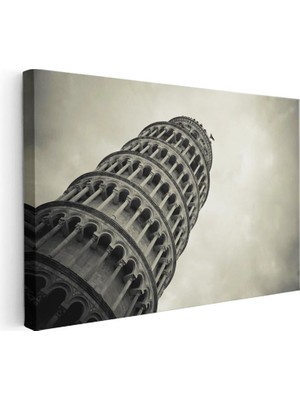 Tablofest Yatay Kanvas Tablo Pisa Kulesi Detaylı Mimari Yapı Şehir Mimari Tablo Ev Ofis Duvar Dekoru
