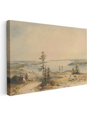 Tablofest Yatay Kanvas Tablo Boğaz Kıyısı Kır Yolu Osmanlı Tablosu Ev Ofis Duvar Dekoru