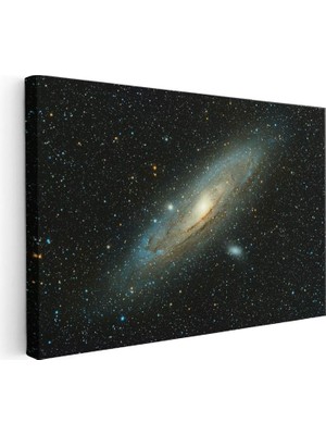 Tablofest Yatay Kanvas Tablo Parlak Sarmal Galaksi ve Yıldızlar Manzara Tablosu Ev Ofis Duvar Dekoru
