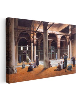 Tablofest Yatay Kanvas Tablo Cami Avlusu Namaz Osmanlı Tablosu Ev Ofis Duvar Dekoru