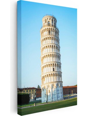 Tablofest Dikey Kanvas Tablo Italya Pisa Kulesi Eğik Yapı Şehir Mimari Tablo Ev Ofis Duvar Dekoru