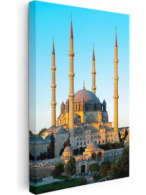 Tablofest Dikey Kanvas Tablo Sultanahmet Camii ve Mavi Gökyüzü Şehir Mimari Tablo Ev Ofis Duvar Dekoru