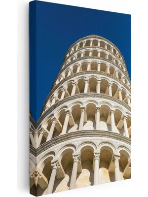 Tablofest Dikey Kanvas Tablo Italya Pisa Kulesi Sütun Mimarisi Şehir Mimari Tablo Ev Ofis Duvar Dekoru