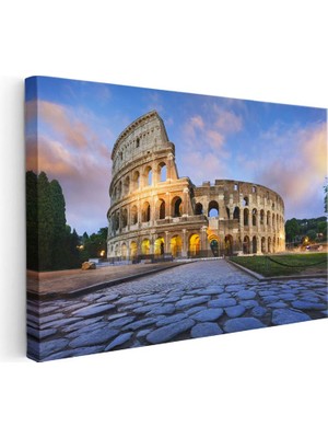 Tablofest Yatay Kanvas Tablo Roma Kolezyum Tarihi Arena Şehir Mimari Tablo Ev Ofis Duvar Dekoru