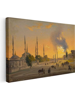 Tablofest Yatay Kanvas Tablo Istanbul Tarihi Meydan Gün Batımı Silüeti Ev Ofis Duvar Dekoru