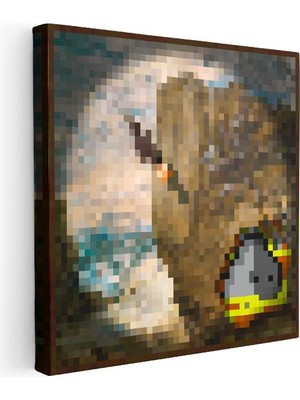 Tablofest Kare Kanvas Tablo Cavebird Piksel Minecraft Tablosu Ev Ofis Salon Duvar Dekoru