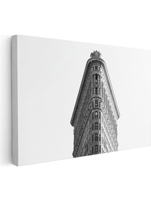 Tablofest Yatay Kanvas Tablo Flatiron Binası Üst Cephe Şehir Mimari Tablo Ev Ofis Duvar Dekoru