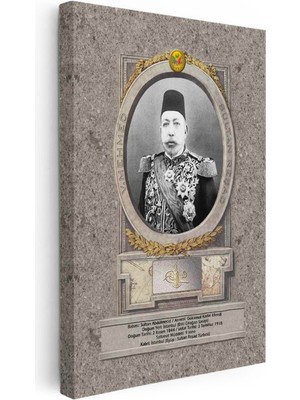 Tablofest Dikey Kanvas Tablo Sultan Mehmed Reşad Portresi Osmanlı Tablosu Ev Ofis Duvar Dekoru
