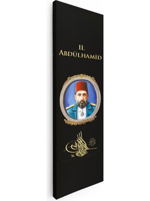 Tablofest Dikey Panoramik Kanvas Tablo Sultan Iı Abdülhamid Portresi Osmanlı Tablosu Ev Ofis Duvar Dekoru