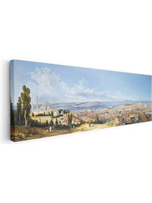 Tablofest Yatay Panoramik Kanvas Tablo Istanbul Genel Şehir Manzarası Osmanlı Tablosu Ev Ofis Duvar Dekoru