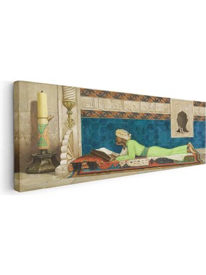 Tablofest Yatay Panoramik Kanvas Tablo Medrese Iç Mekan Sahnesi Osmanlı Tablosu Ev Ofis Duvar Dekoru